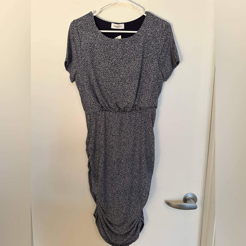 Gilli Navy and Taupe Abstract Dress